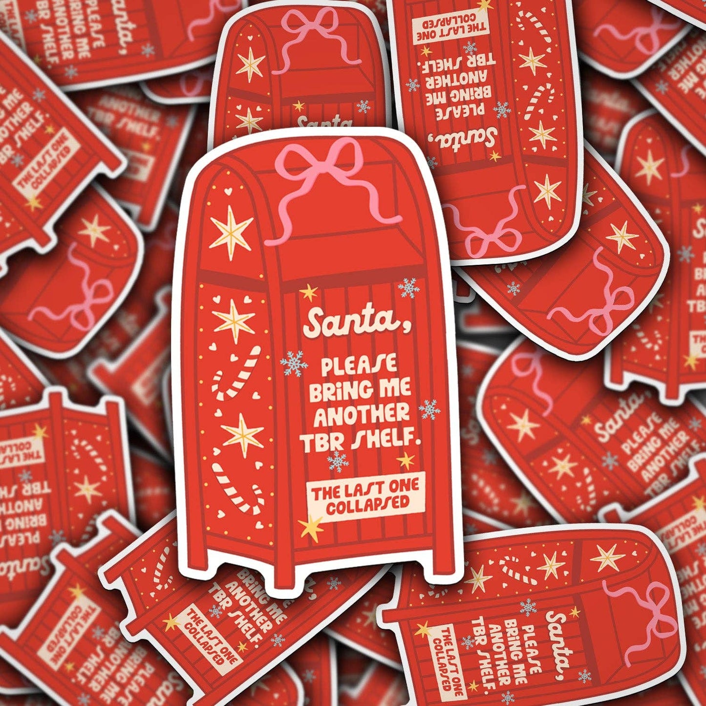 Vinyl Decal Santa Please Bring Me Another TBR Shelf