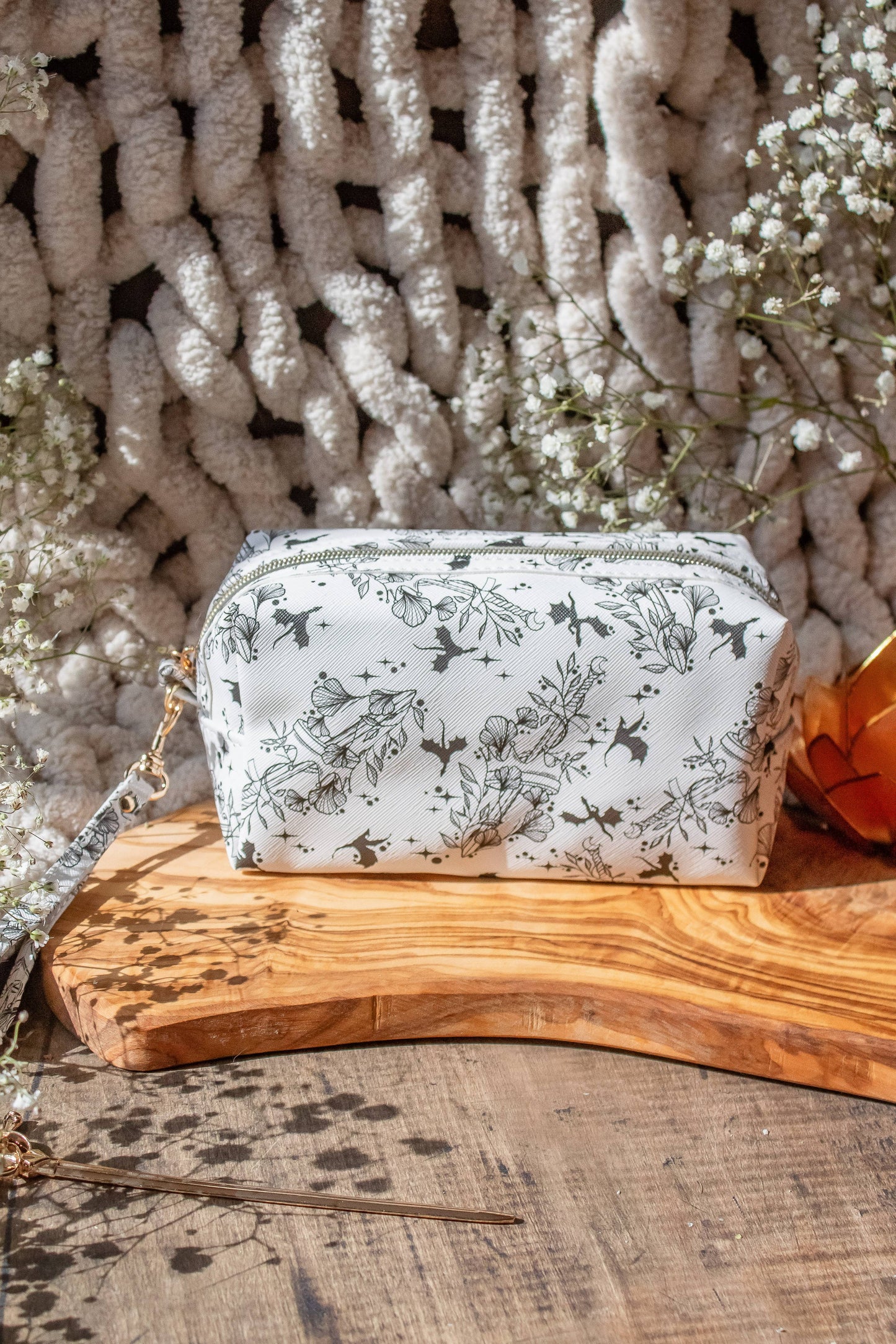 Ivory Swords | Bookish Cosmetic / Pencil Zip Bag