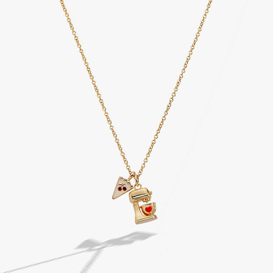 Sweet Shop Pie and Kitchen Mixer Charm Pendant Necklace
