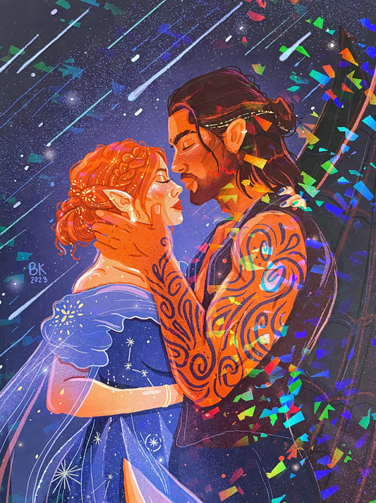 Nesta and Cassian Holographic print