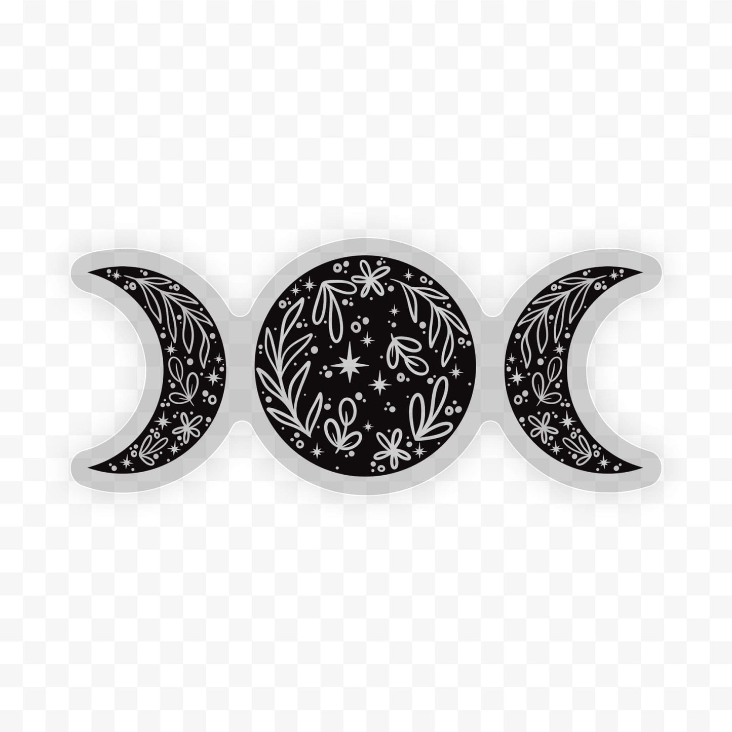 Triple Moon Goddess Floral | Vinyl Sticker