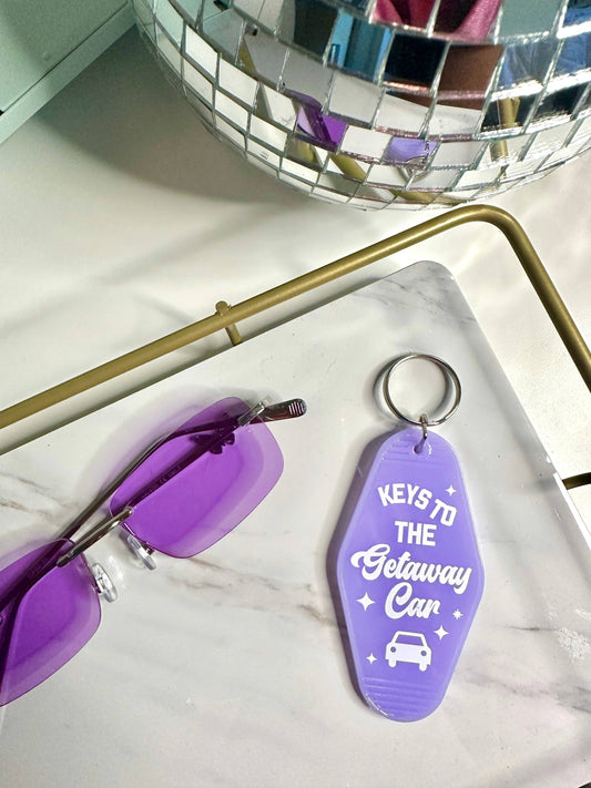 Keys To The Getaway Car Retro Motel Keychain