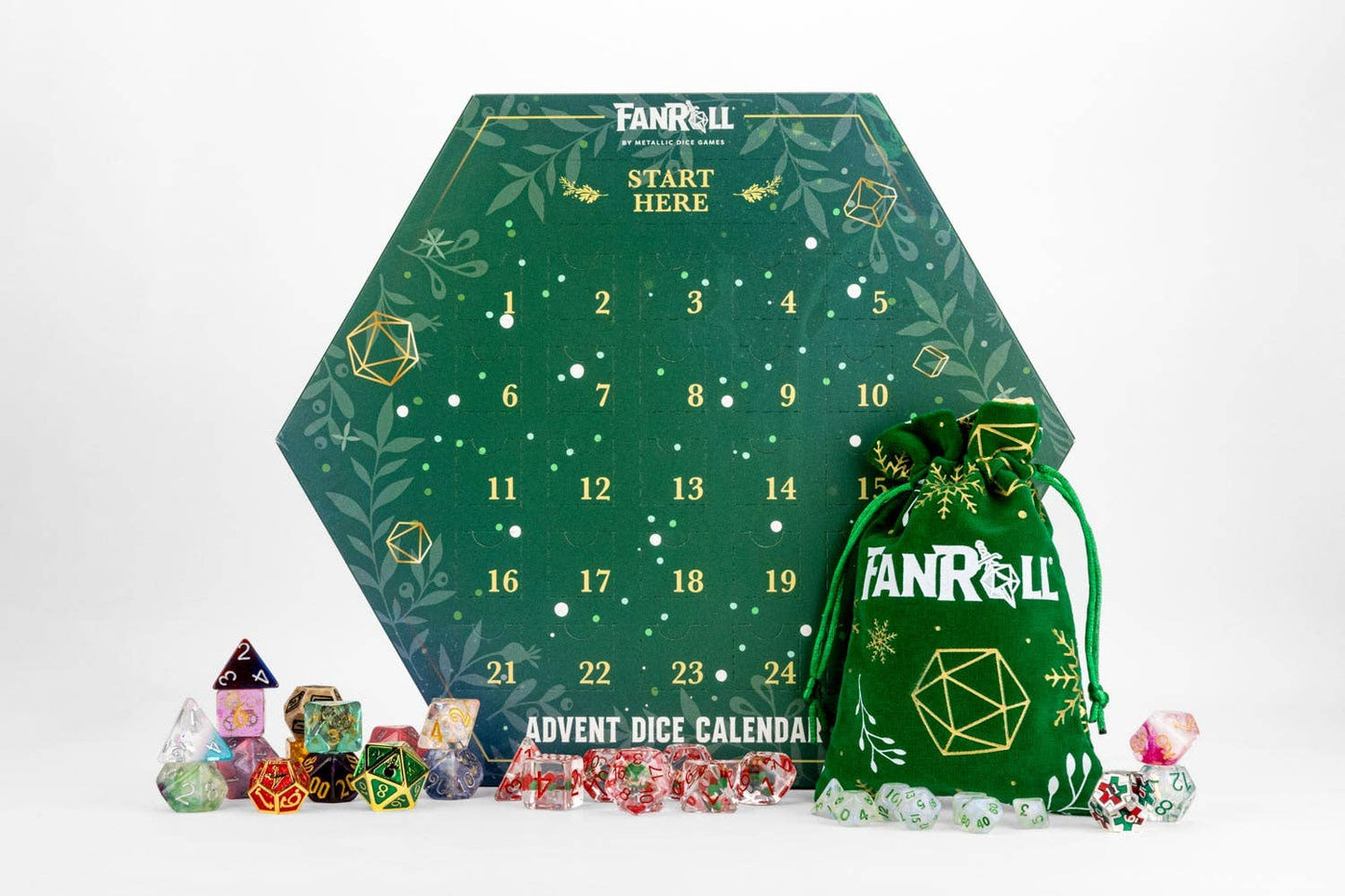 FanRoll Holiday Dice Advent Calendar 2025 (4 sets of dice)