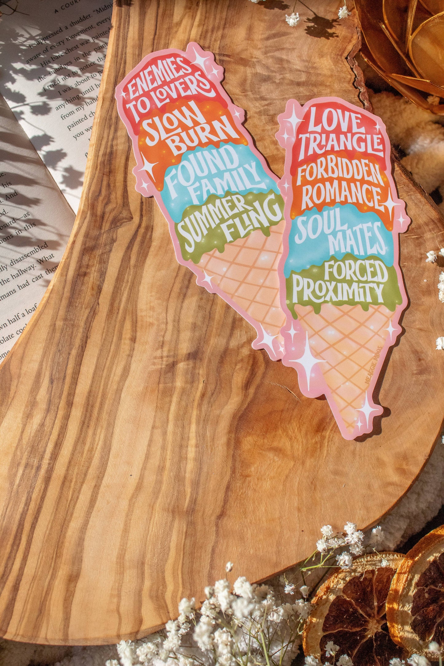 Romance Tropes Ice Cream Cone Die-Cut Bookmark