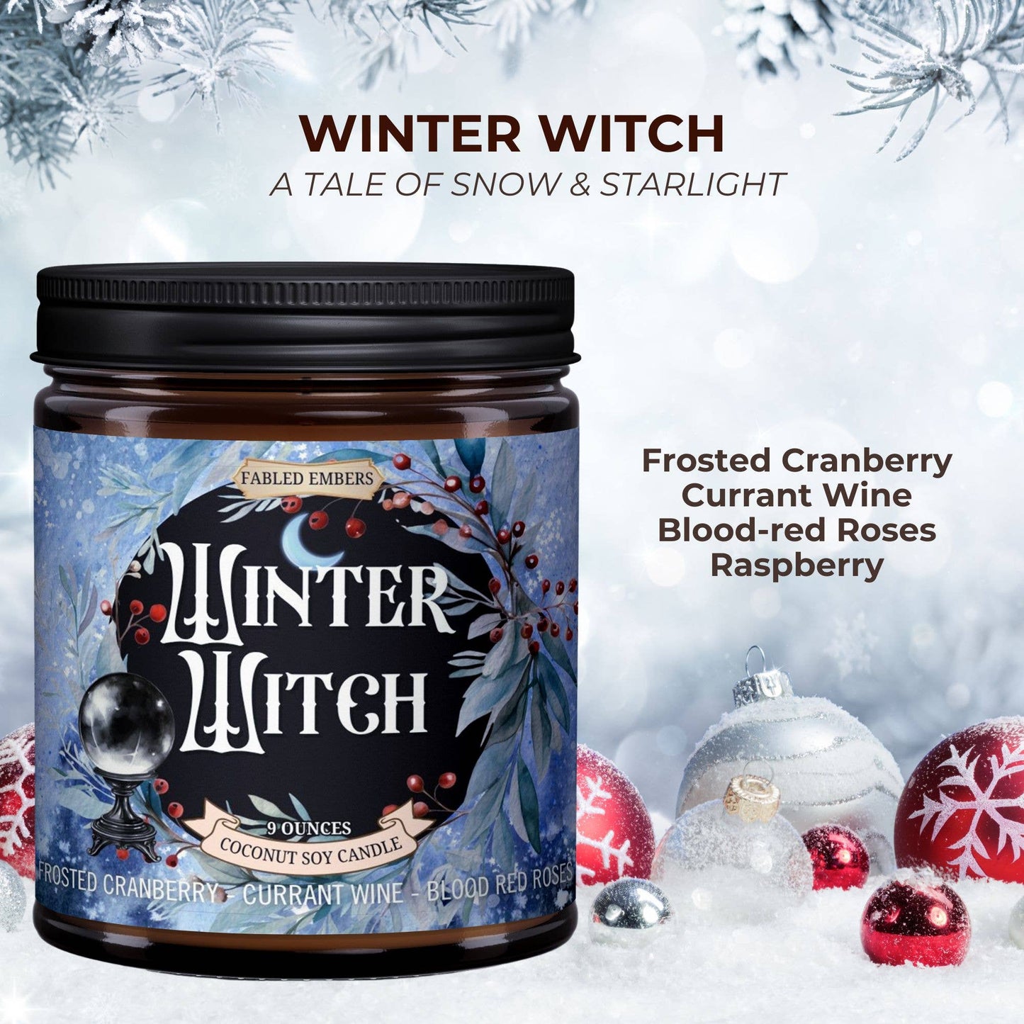WINTER - WINTER WITCH | Cranberry Wine & Rose | Candle