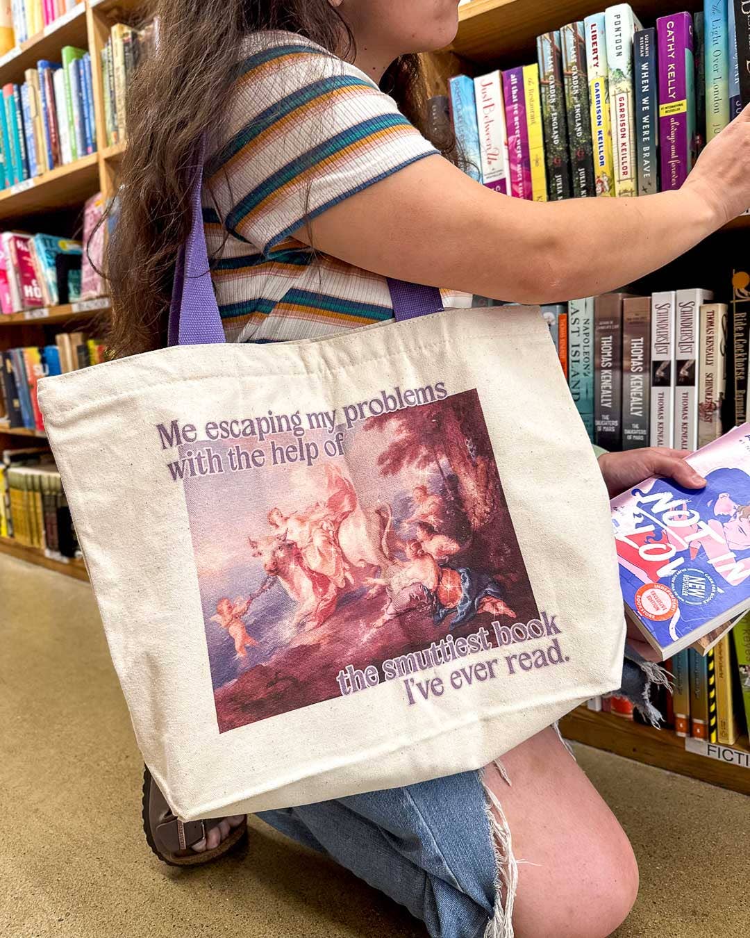 Smutty Books Fine Art Bookish Tote Bag | Literary Totes