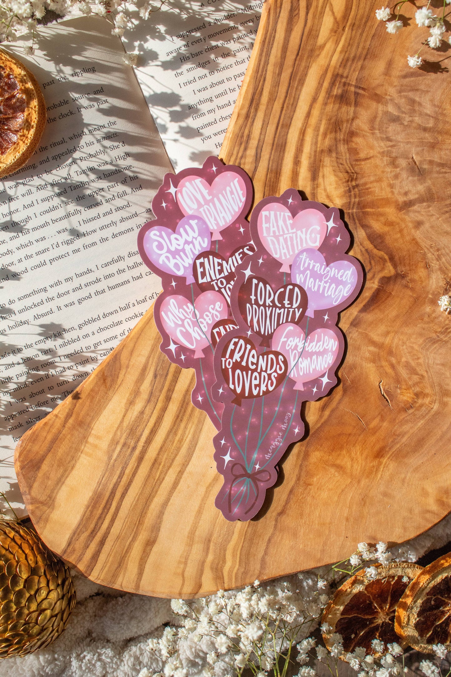 Valentines Heart Trope Balloons Die-Cut Bookmark