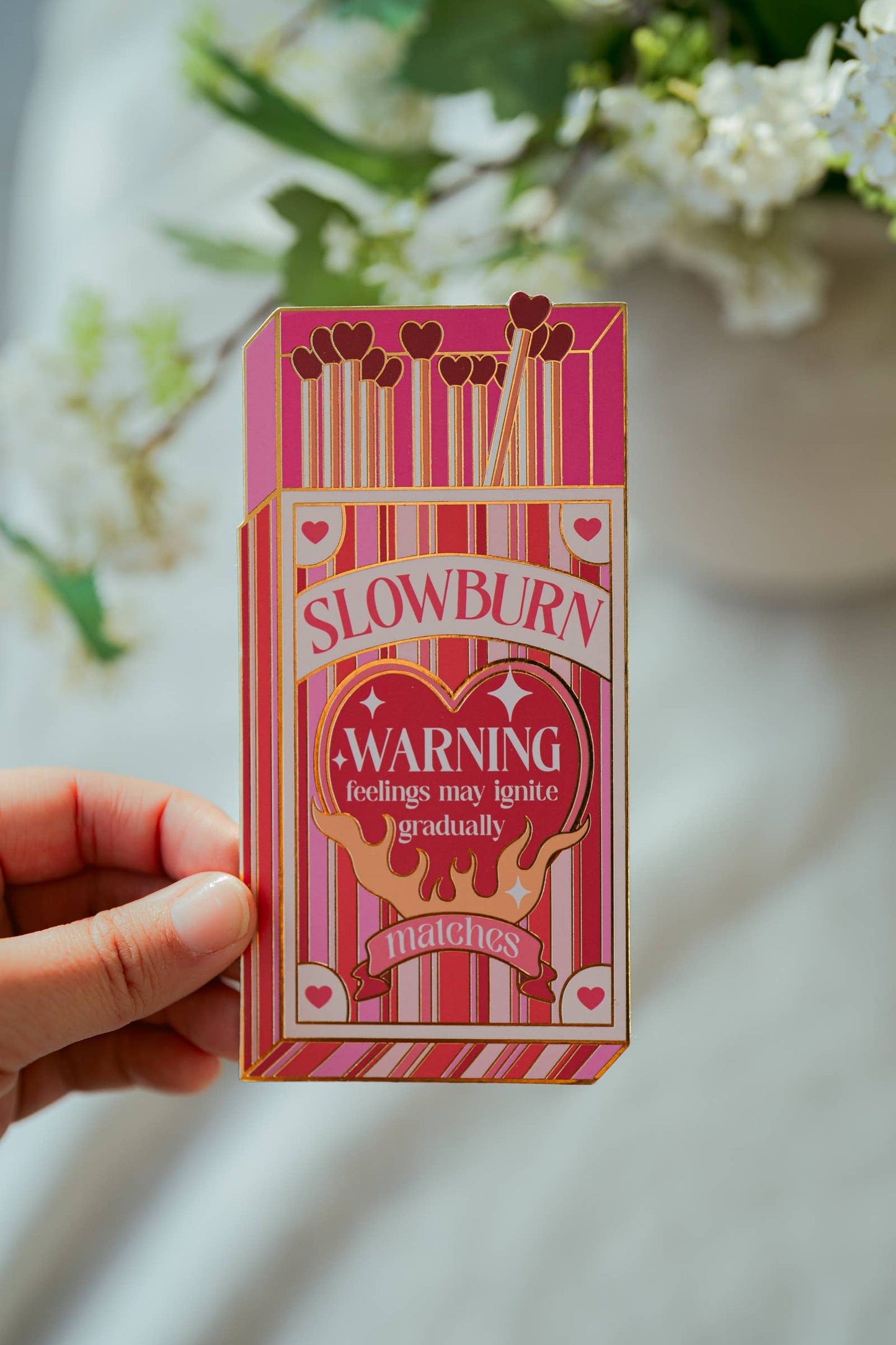 Gold Foil Slow Burn Matchbox Bookmark | Valentine's Day