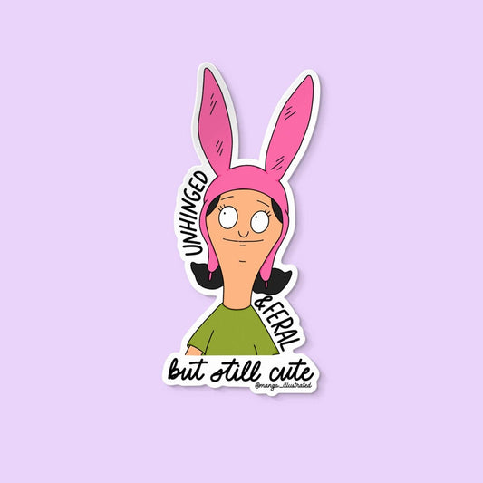 Unhinged and feral but still cute Louise Belcher sticker