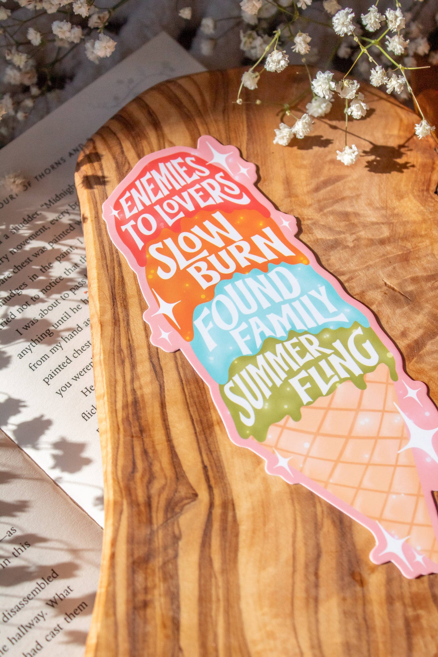 Romance Tropes Ice Cream Cone Die-Cut Bookmark