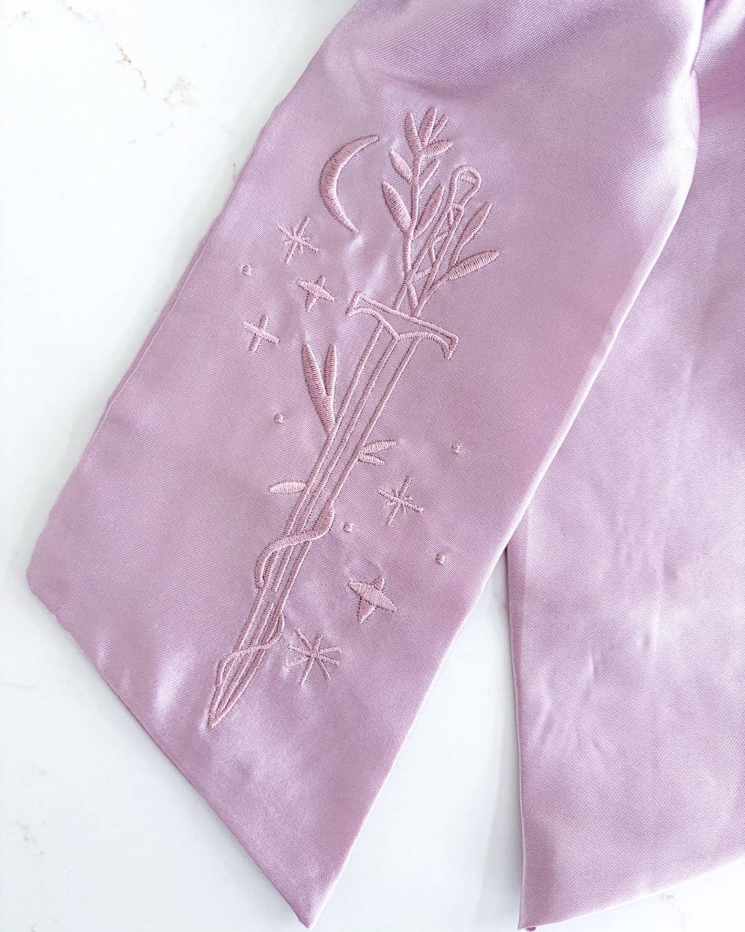 Sword Hair Bow Clip | Embroidered Bookish Satin Bow