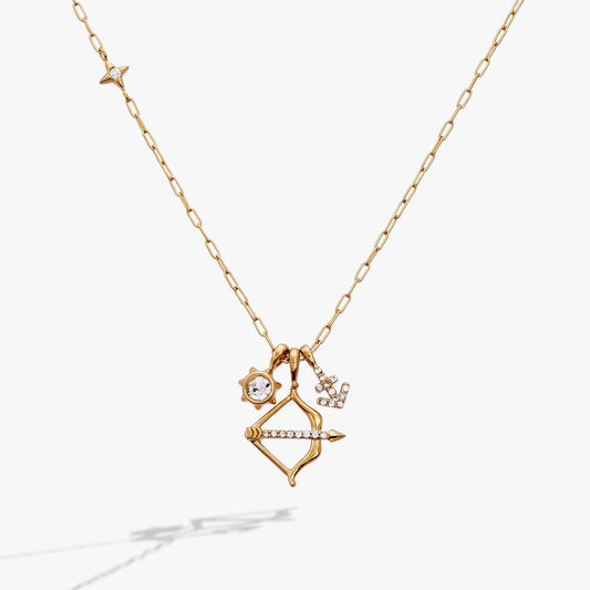Sagittarius Zodiac Charm Cluster Necklace