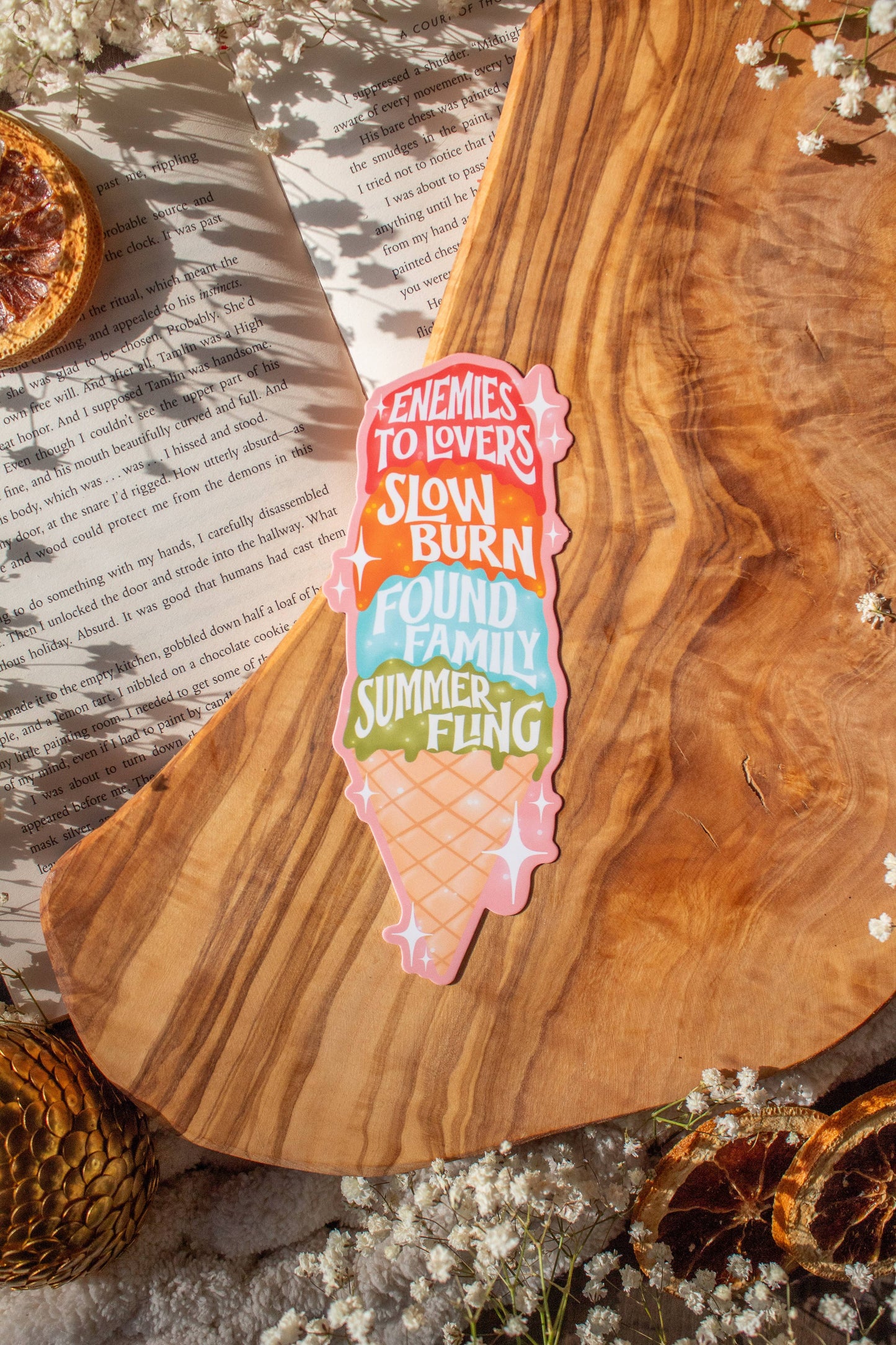 Romance Tropes Ice Cream Cone Die-Cut Bookmark