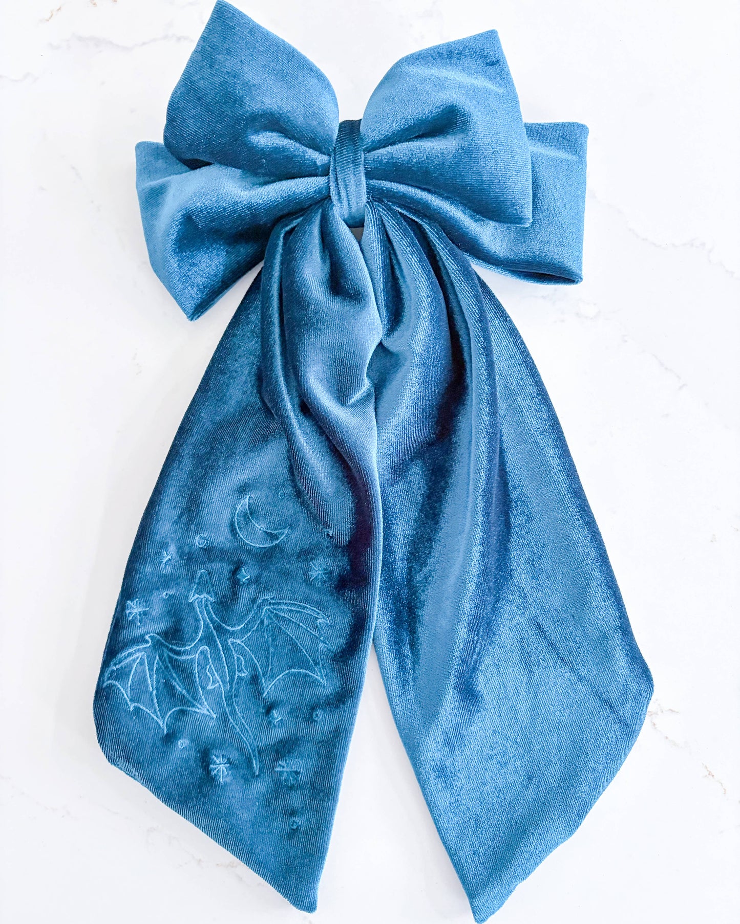 Celestial Dragon Velvet Bow | Bookish Hair Accessory