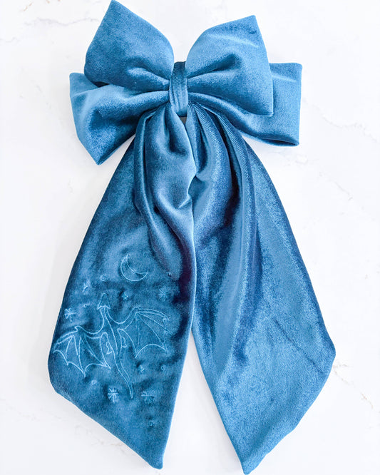 Celestial Dragon Velvet Bow | Bookish Hair Accessory